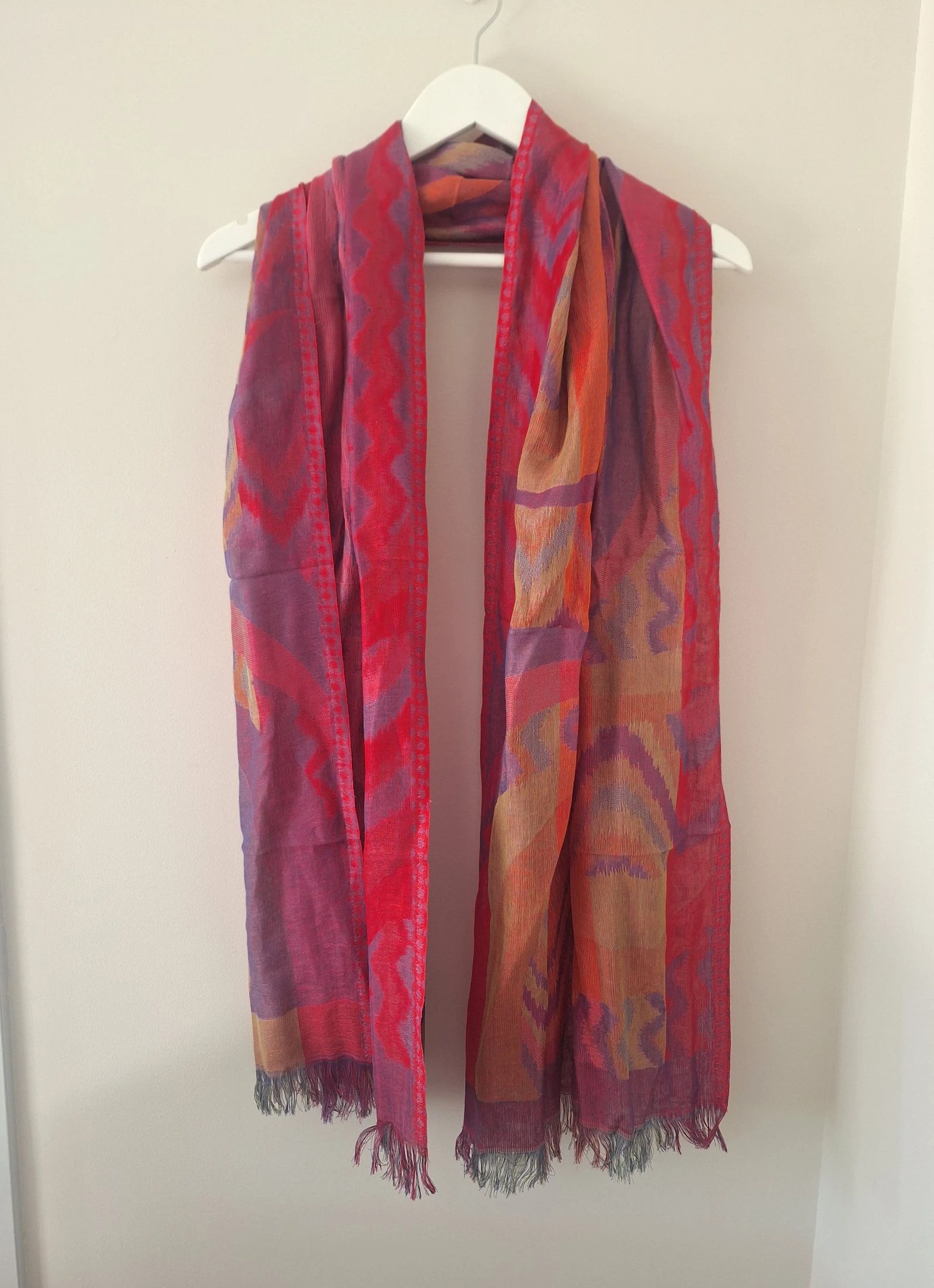 Étnico Boho multicolorido cachecol seda/algodão 60/40 – photo 4